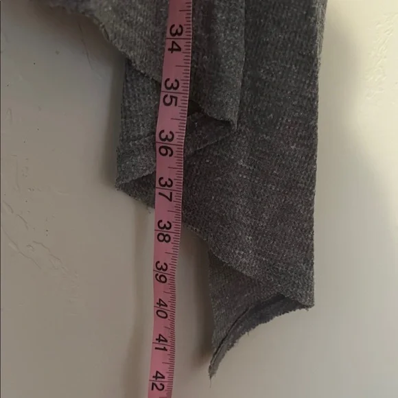 Free People Charcoal Gray Knit Top with Asymmetrical Lines Small - Picture 7 of 7
